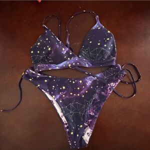 Zaful Purple Starry Bikini Set
